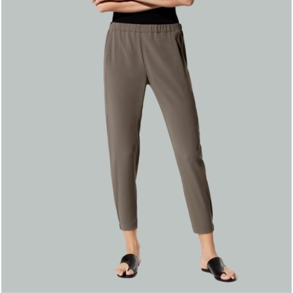 Babaton Aritzia Cohen PantTaupe Brown Crepe Elastic Waist Tapered JoggerWomens S